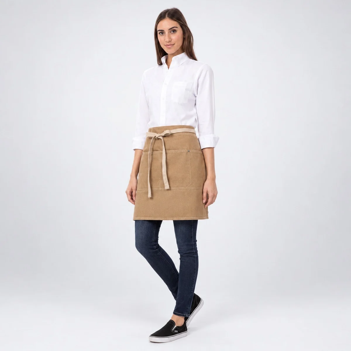 Khaki Cotton Canvas Waist Apron