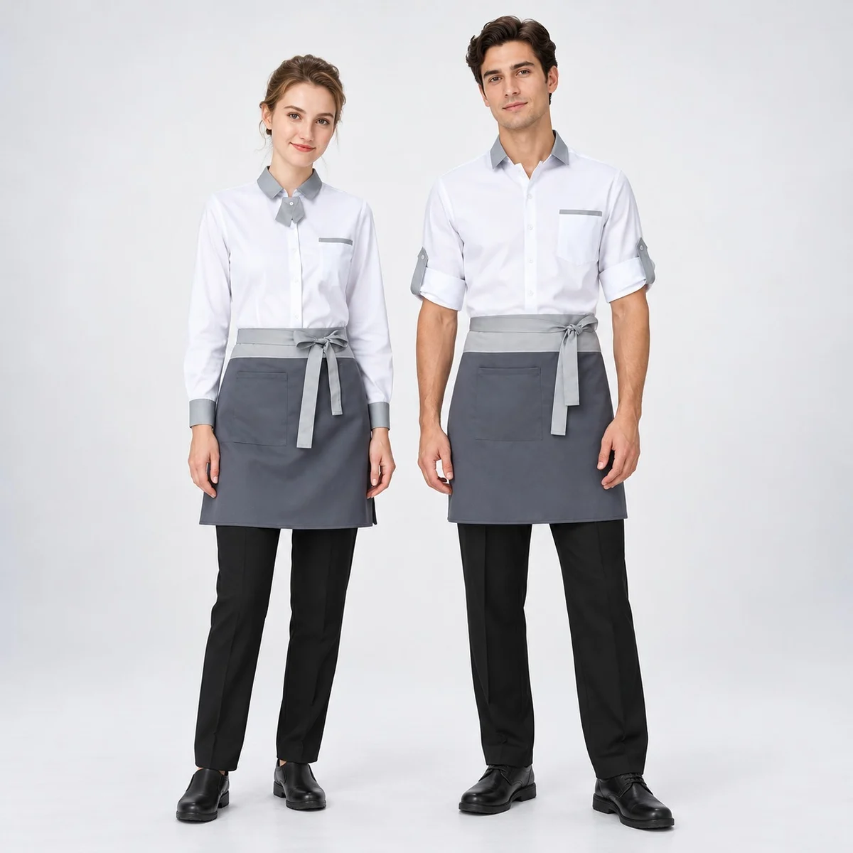 White and Grey Hotel Uniform Set