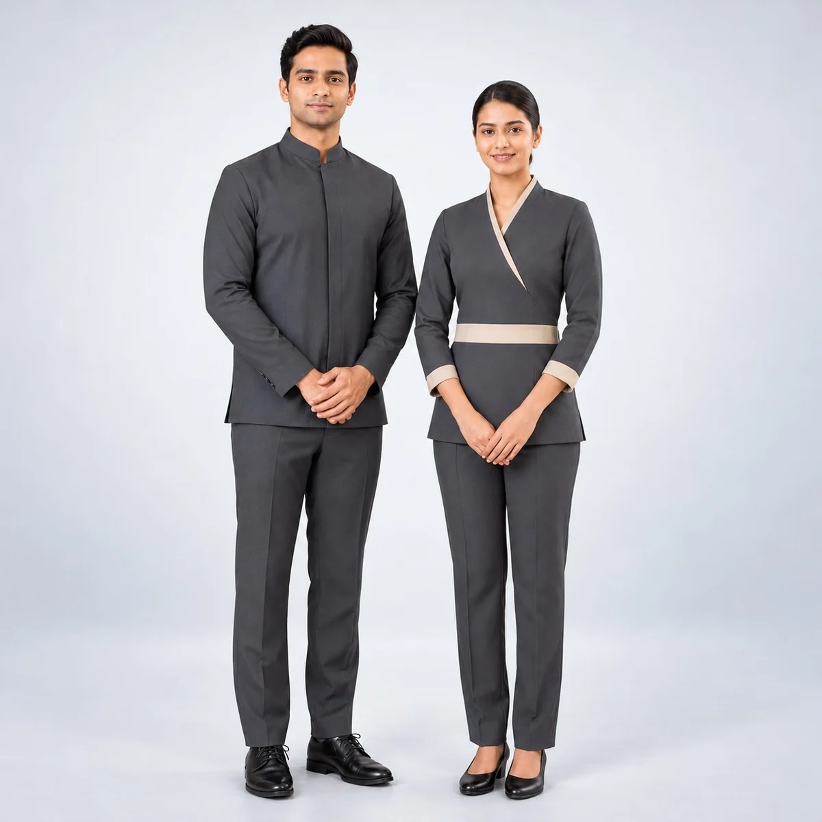 Charcoal Grey Hotel Staff Uniform Set