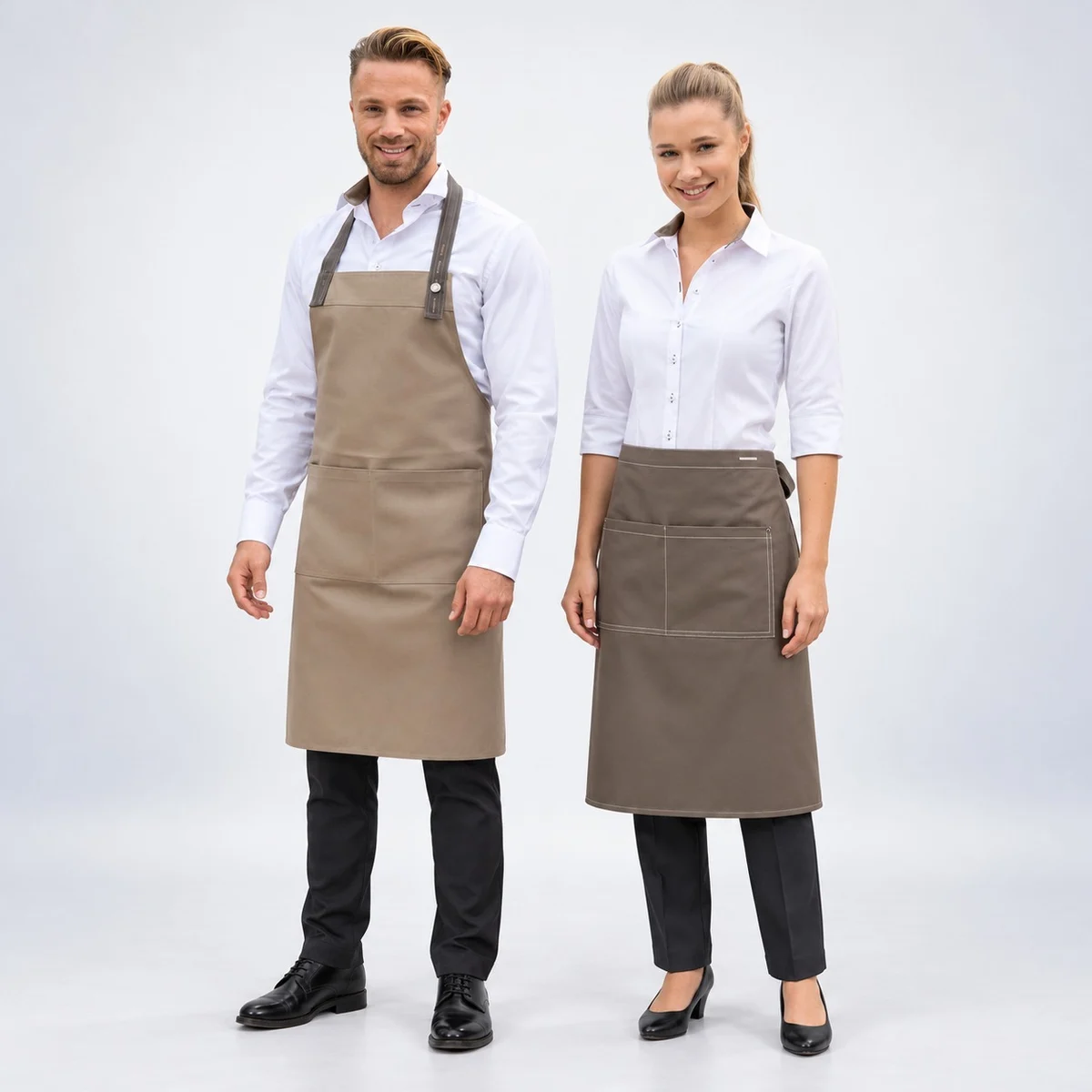 Beige and Brown Hotel Uniform Set
