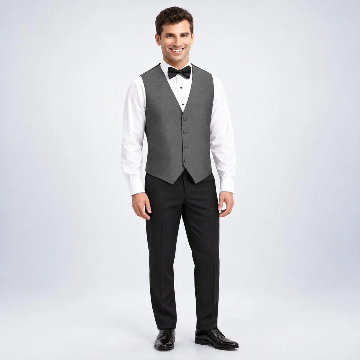 Grey Waiter Uniform Vest Set