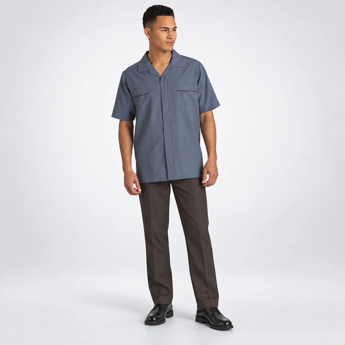 Mens Blue and Brown Industrial Work Uniform Set