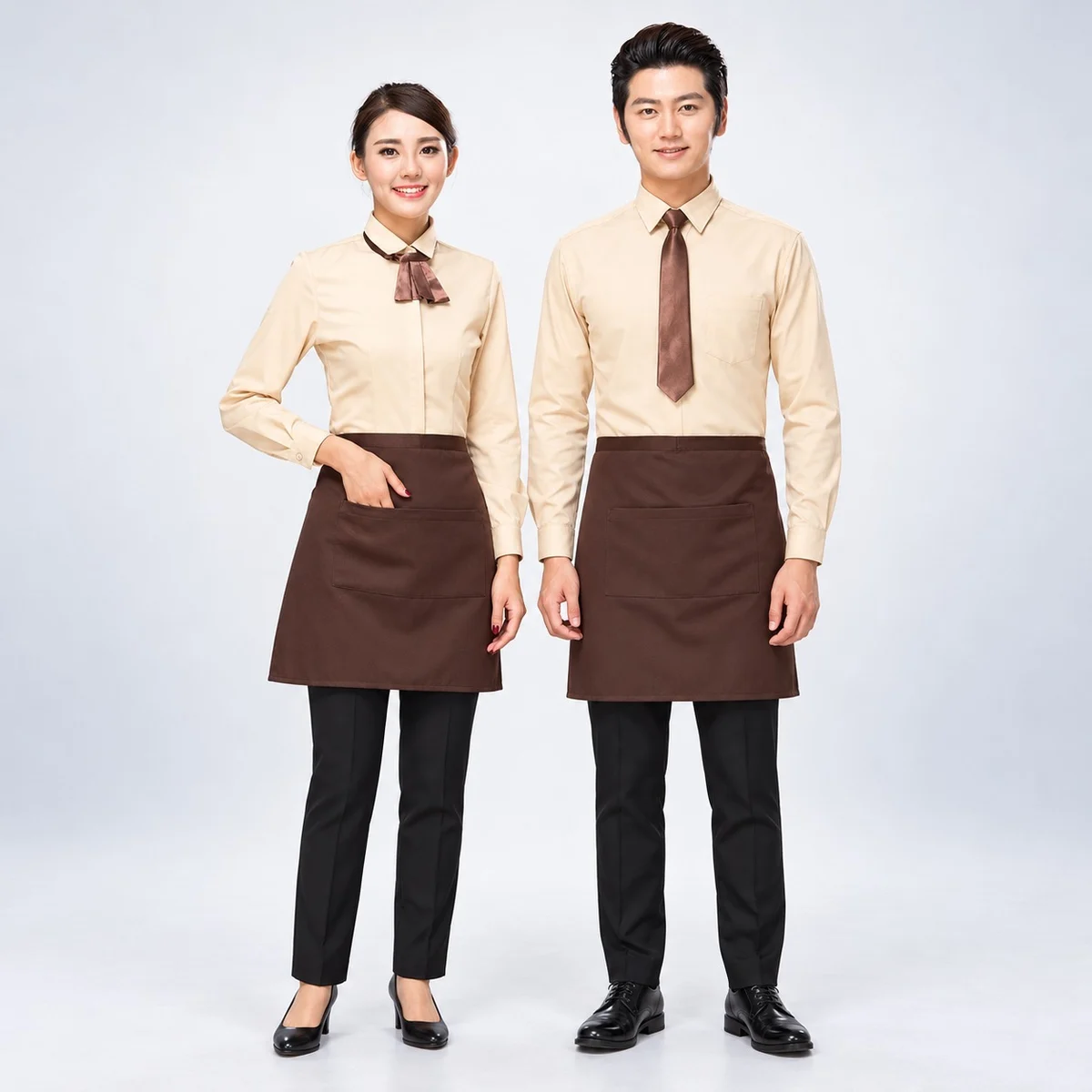 Beige and Brown Hospitality Uniform Set