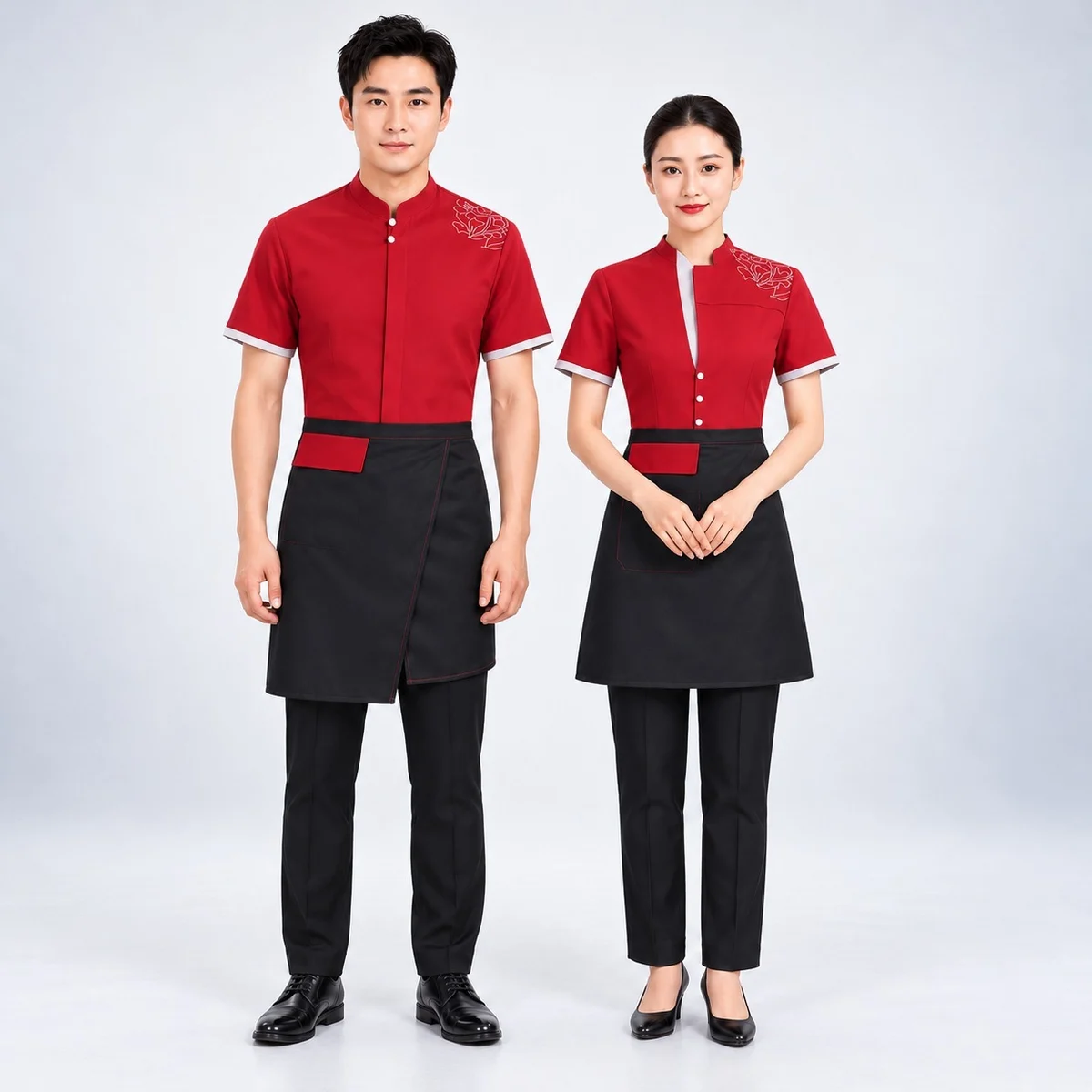Red And Black Hotel Uniform Set