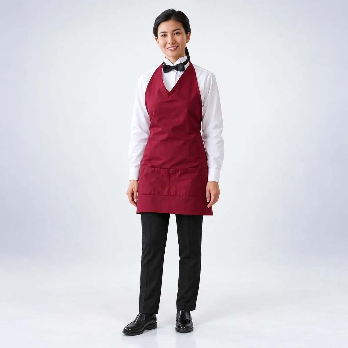 Maroon Poly-Cotton Bib Apron