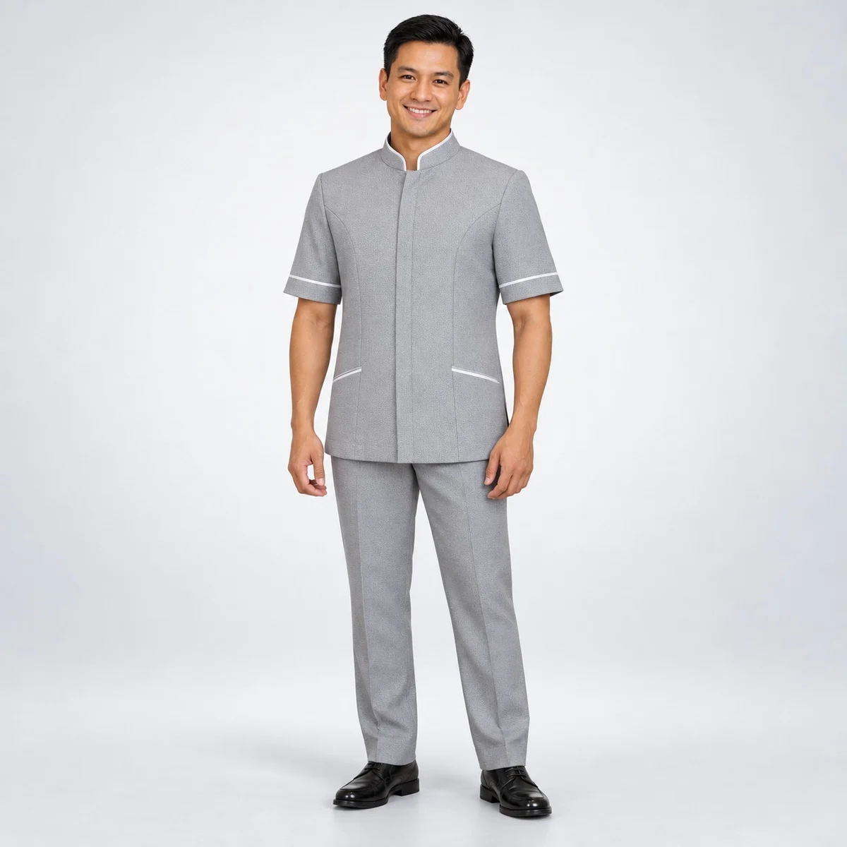 Mens Grey Hospitality Uniform Set