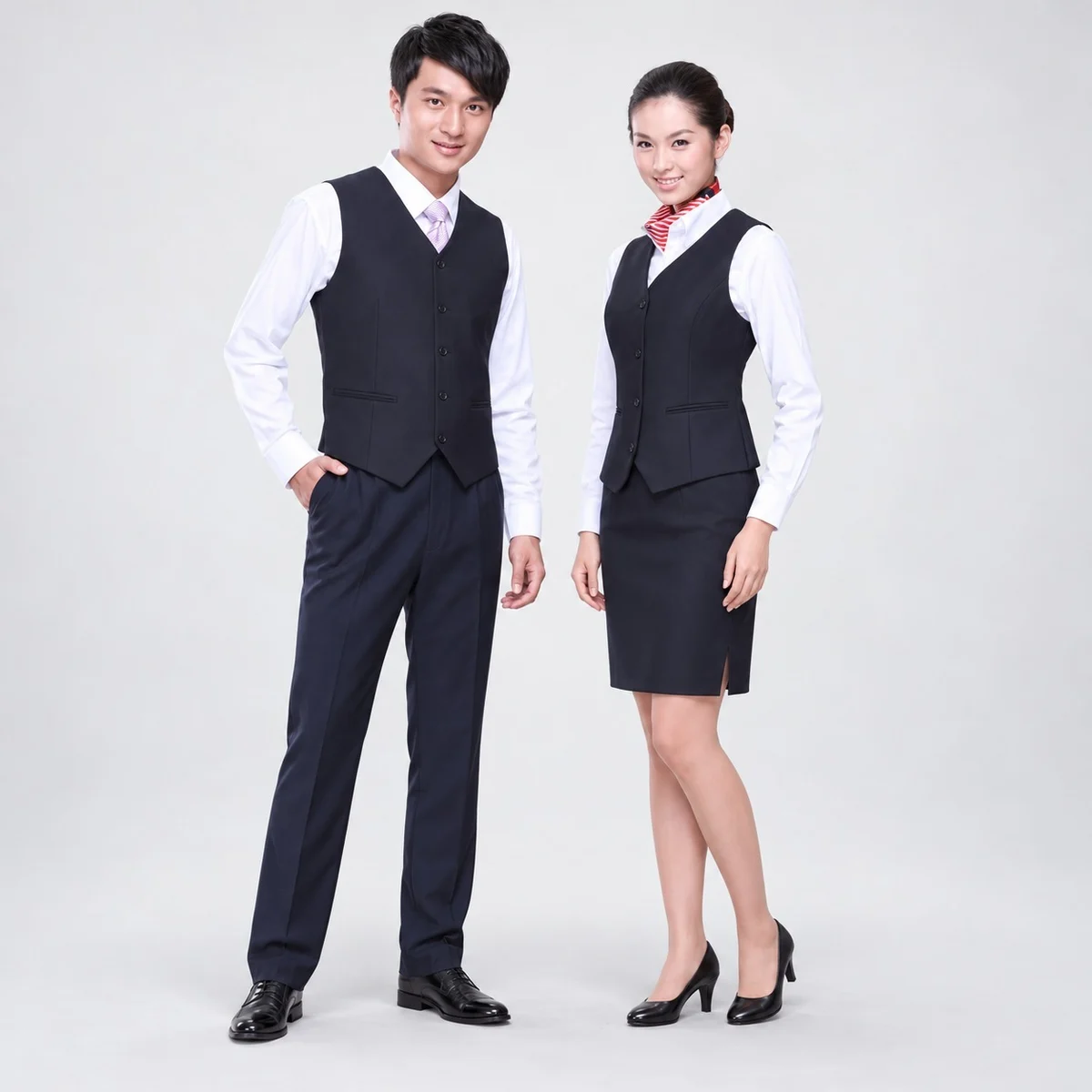 Hotel Uniform Set with Vest and Shirt