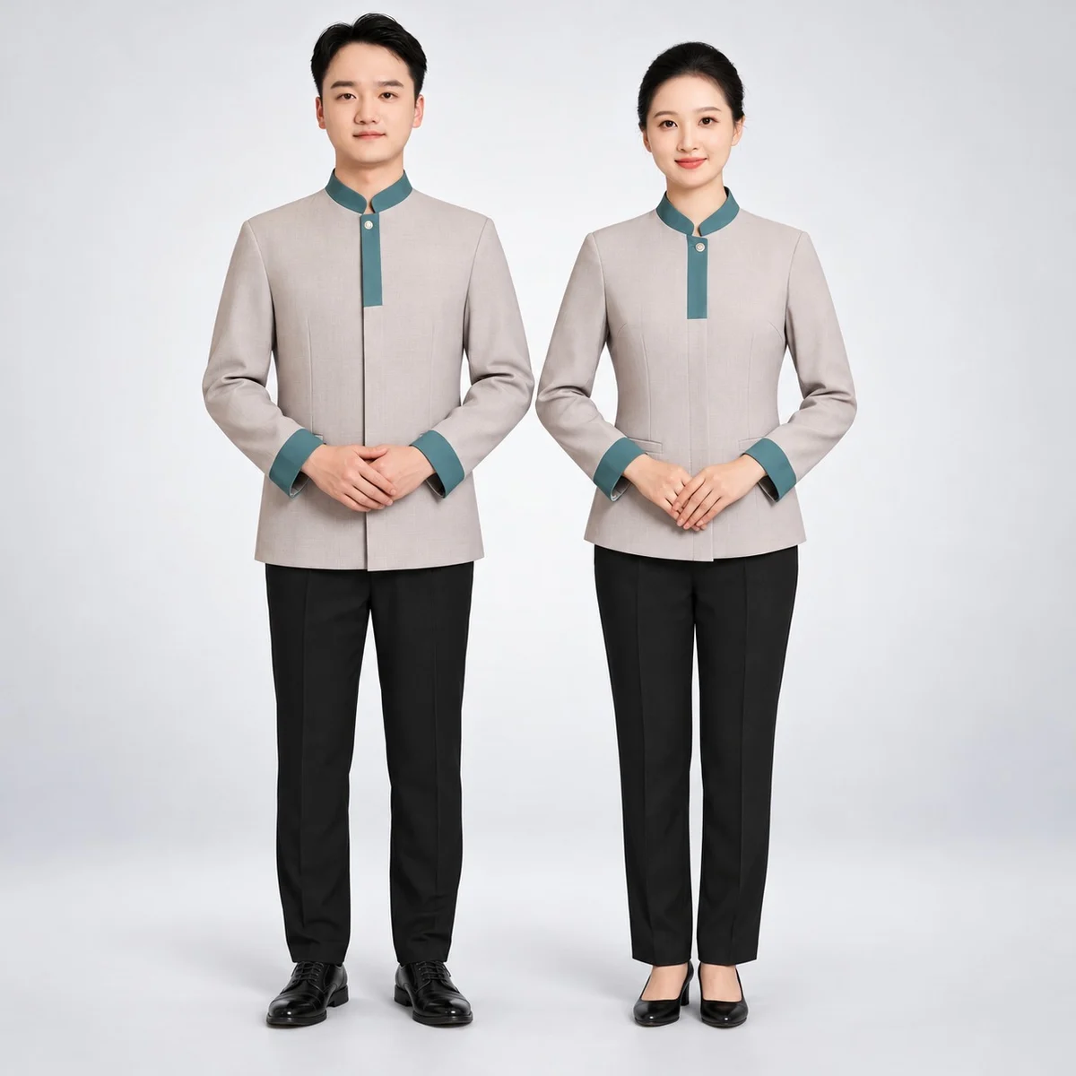 Grey and Teal Hotel Uniform Set