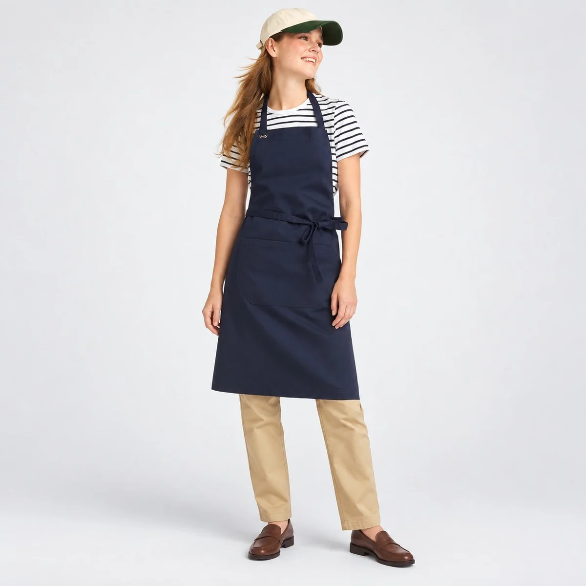 Navy Blue Cotton Twill Bib Apron