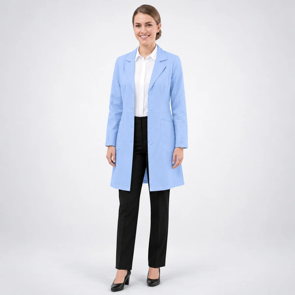Womens Light Blue Lab Coat