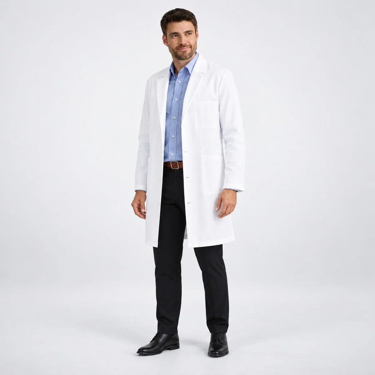 Mens White Poly-Cotton Lab Coat