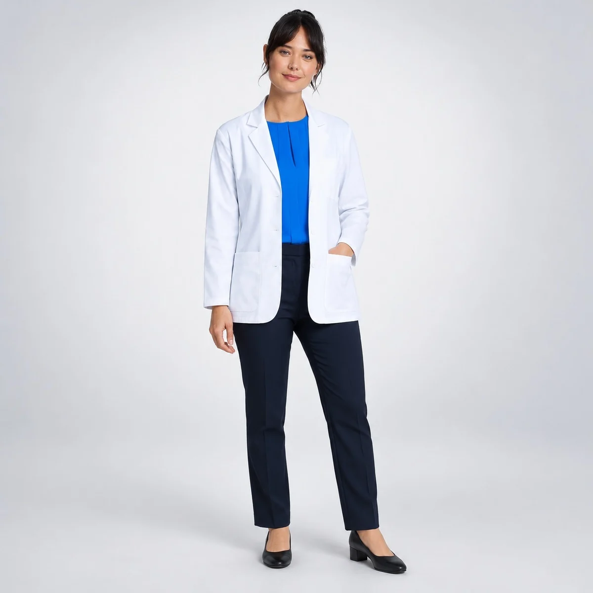 Womens White Lab Coat Medical Uniform Set