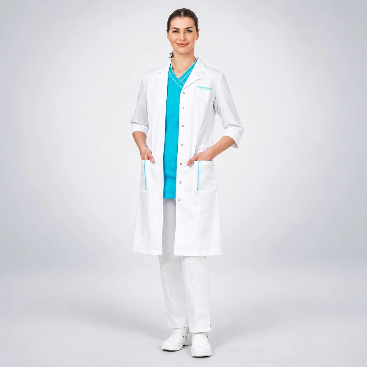 Womens White Hospital Lab Coat Set
