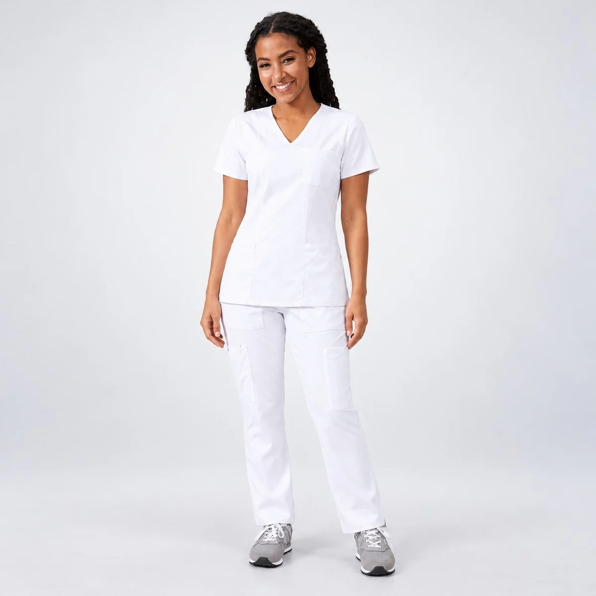 Womens White Hospital Scrub Set