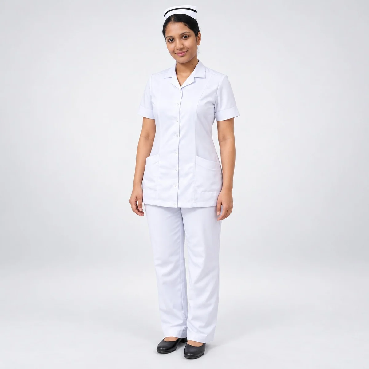 White Poly-Cotton Nurse Uniform Set