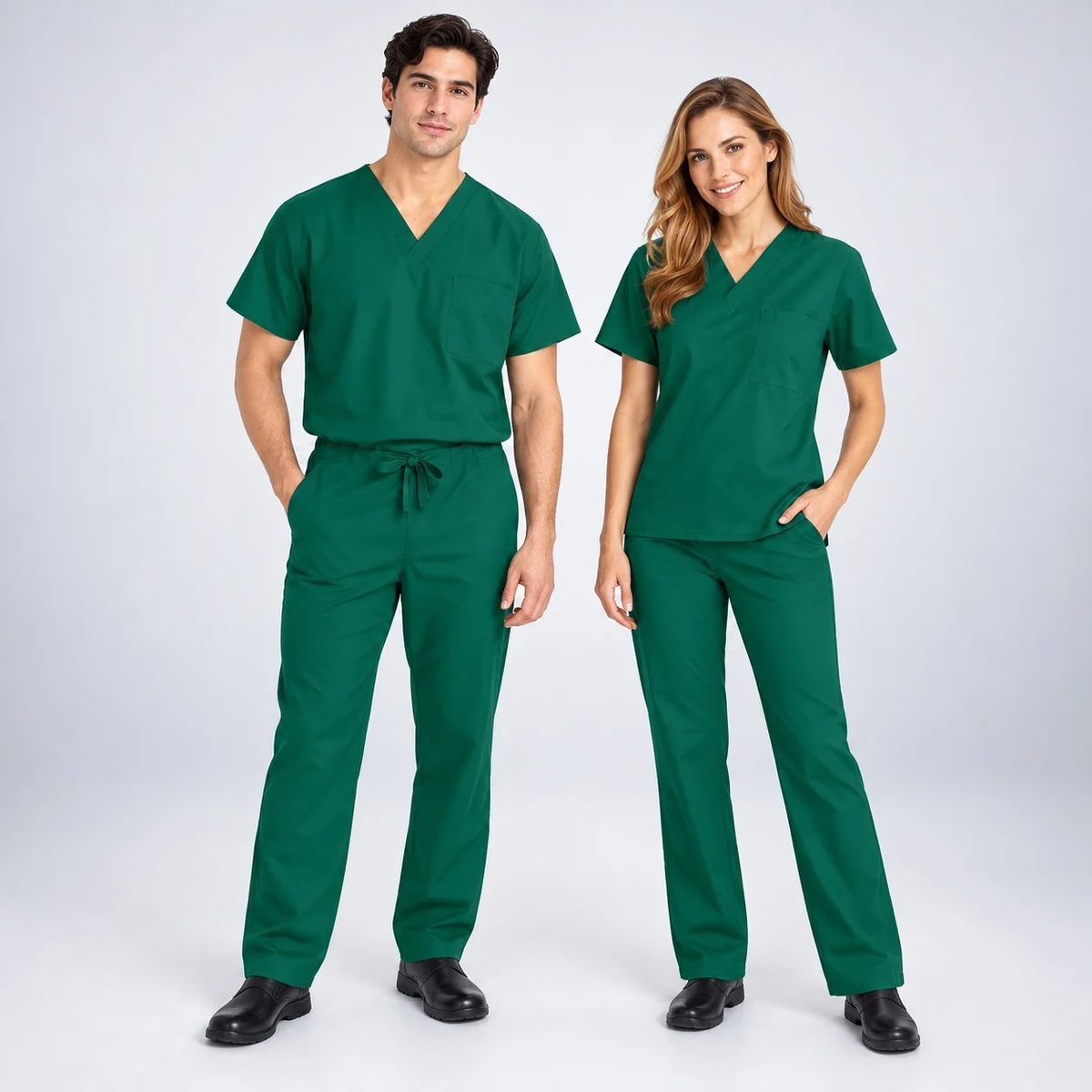 Dark Green Unisex Medical Scrub Set