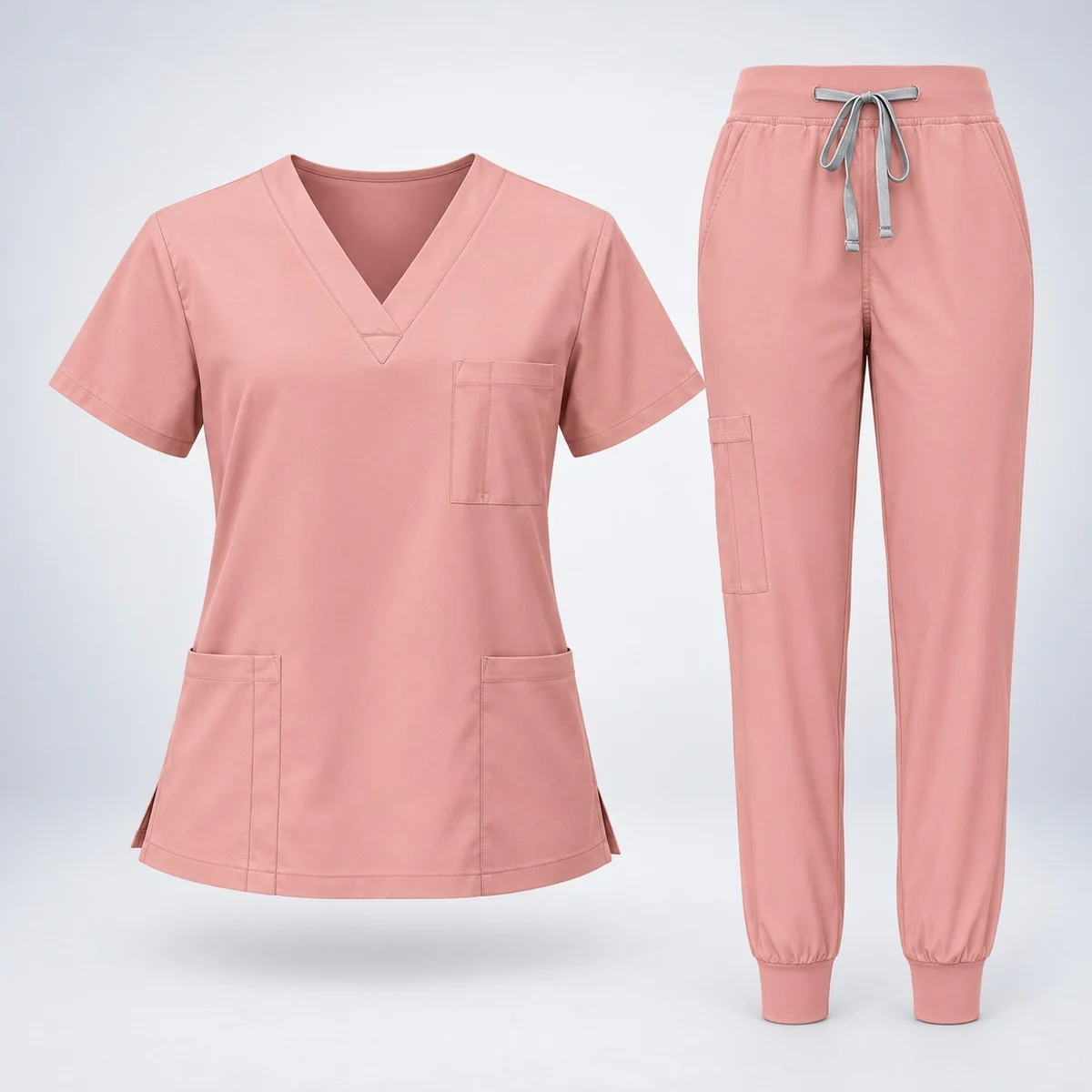 Womens Dusty Rose Medical Scrub Set