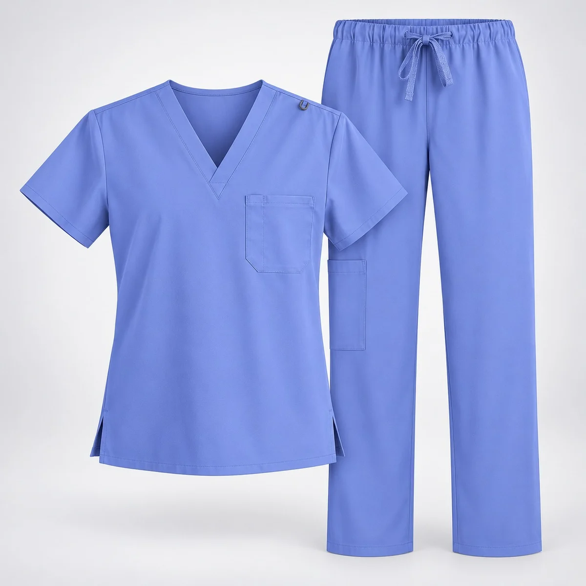 Periwinkle Blue Unisex Poly-Cotton Scrub Set