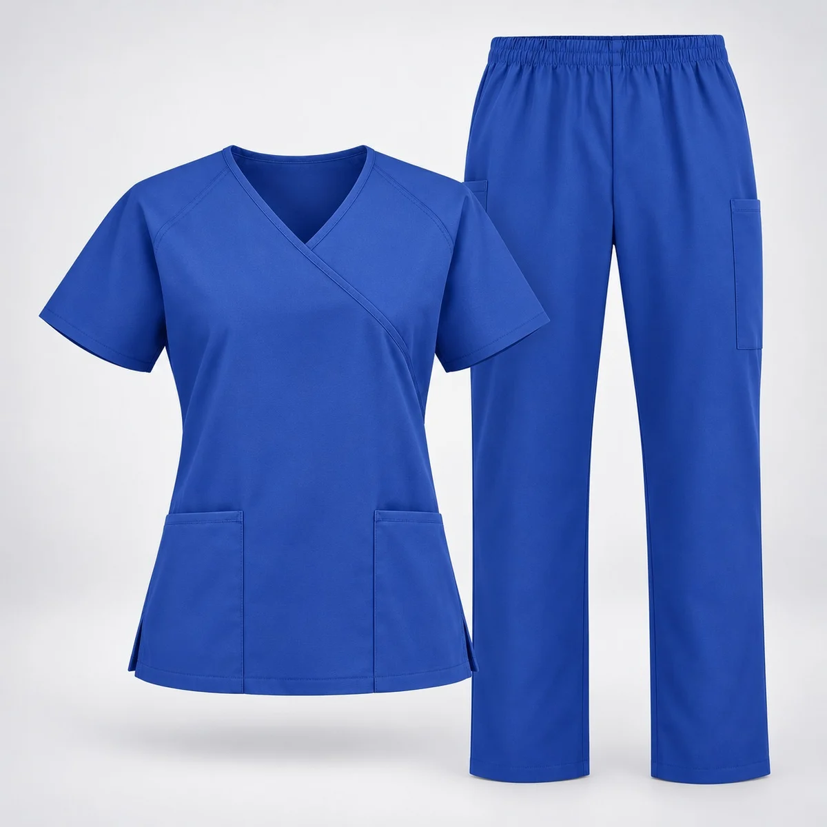 Royal Blue Poly-Cotton Medical Scrub Set
