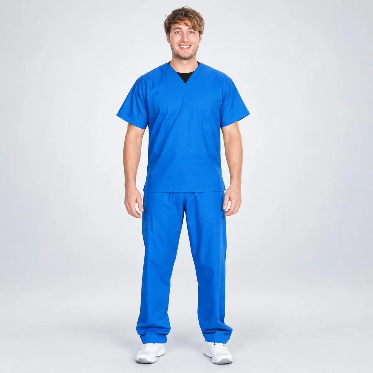 Mens Royal Blue Medical Scrub Set