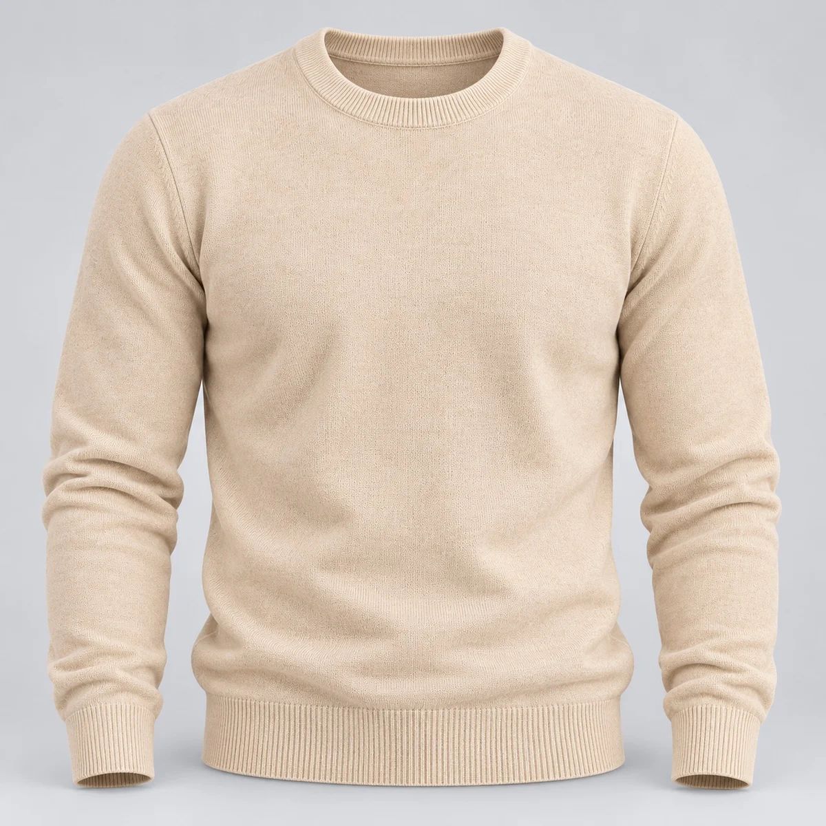 Beige Corporate Crewneck Sweater