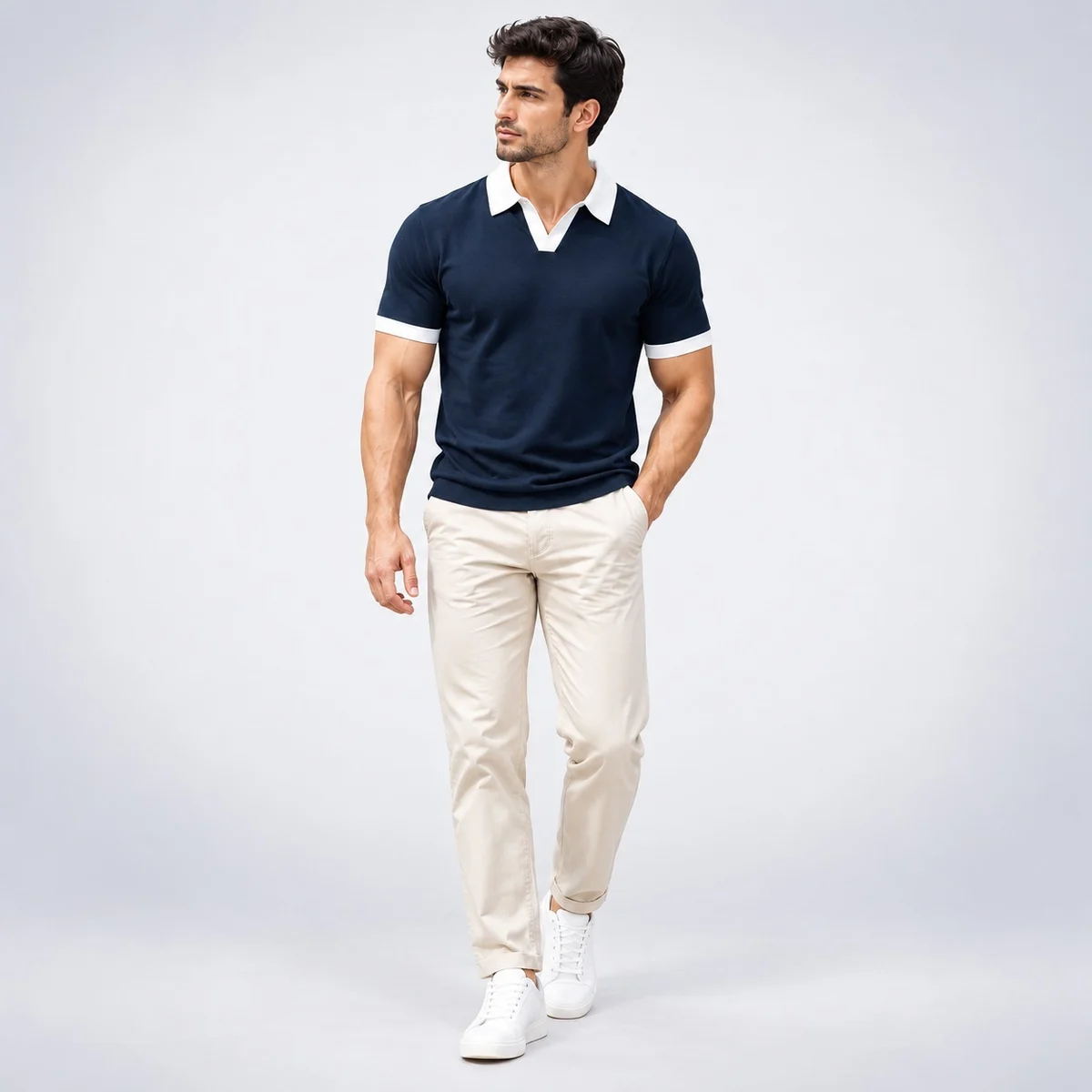 Mens Navy Blue Hotel Polo Uniform Set