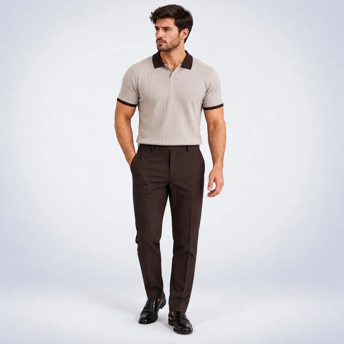 Beige and Brown Hospitality Uniform Set