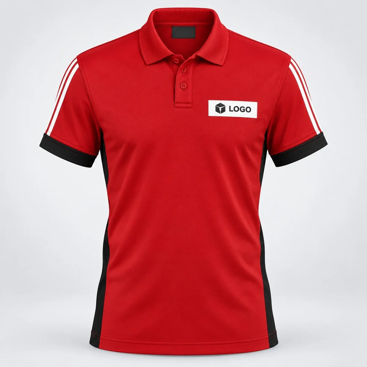 Red Corporate Poly-Cotton Half Sleeve Polo Shirt