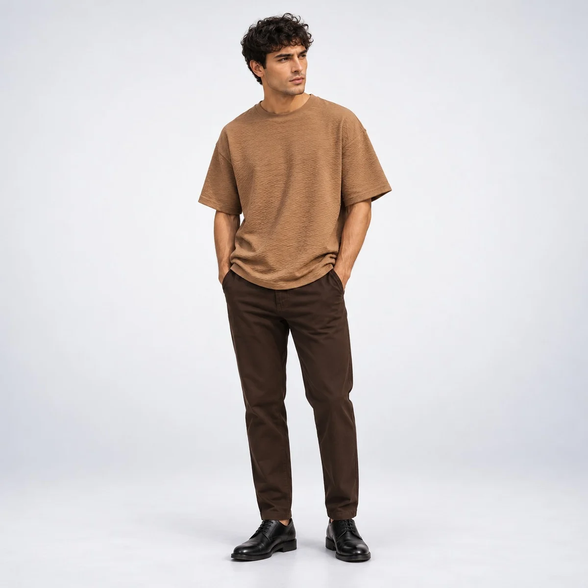 Mens Brown T-Shirt and Trouser Corporate Uniform Set