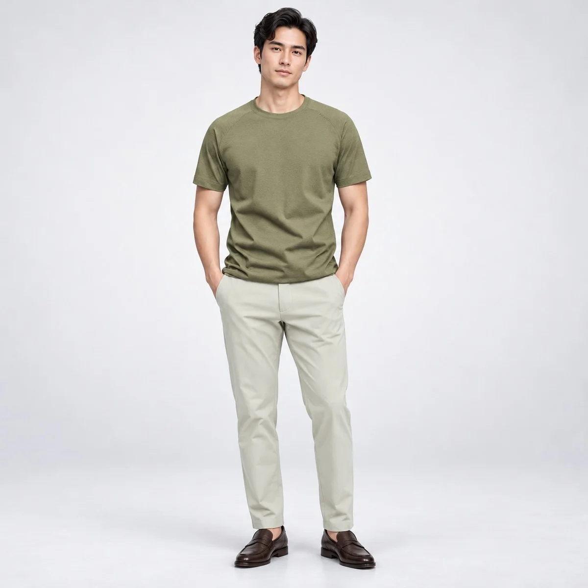 Olive Green Men's Raglan T-Shirt