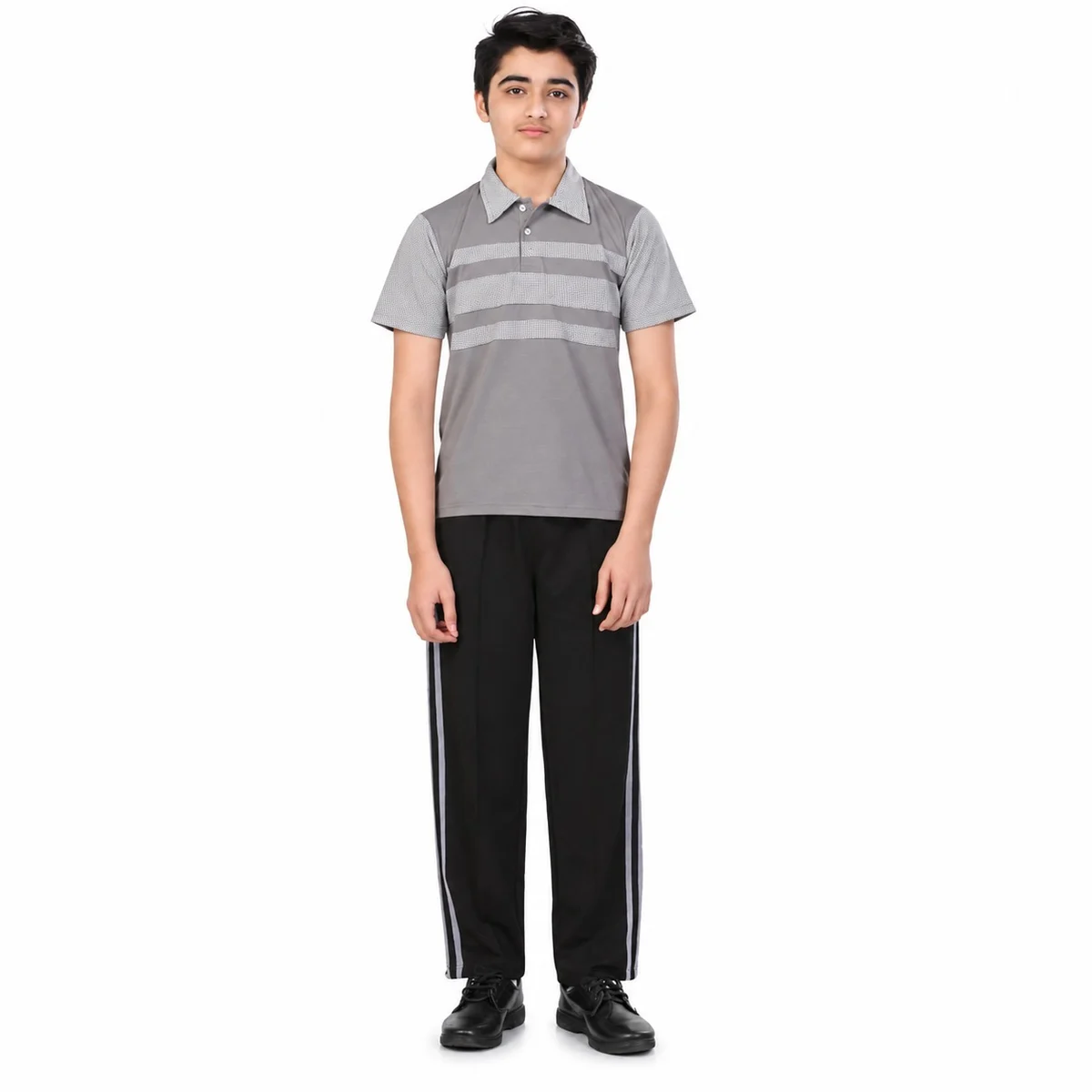 Grey and Black School Sports Uniform Set