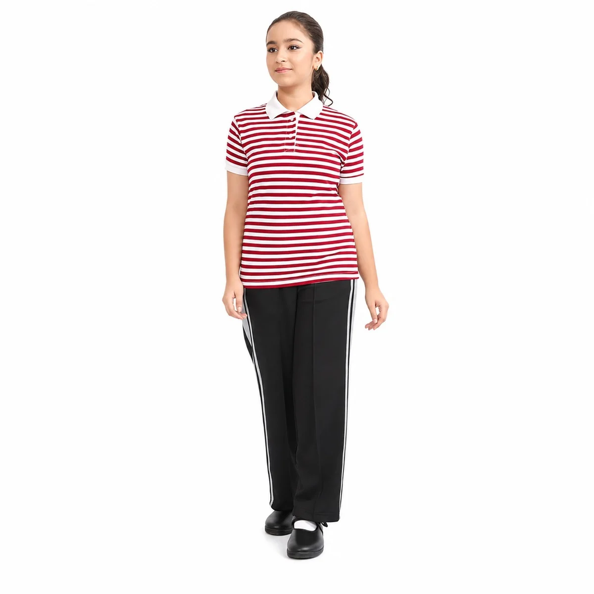 Womens Red and White School Sports Uniform Set