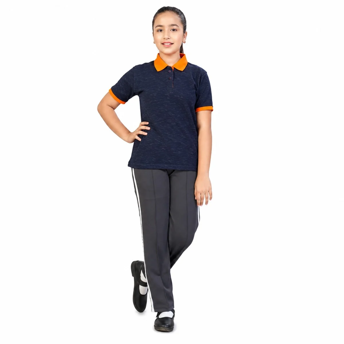 Dark Blue and Grey School Sports Tracksuit Uniform