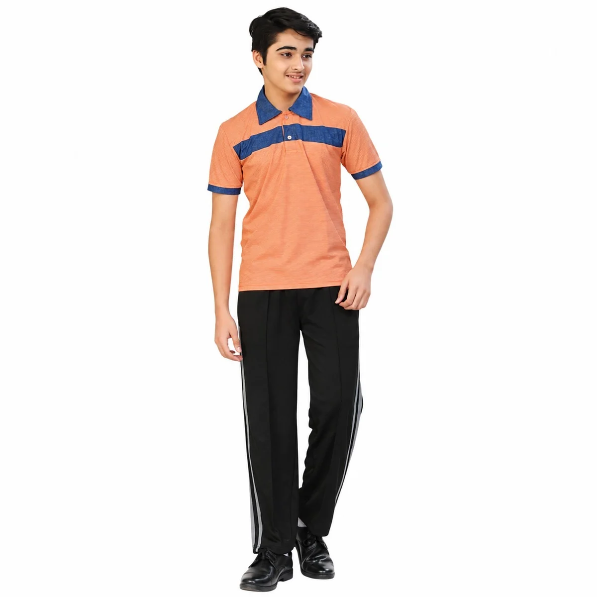 Kids Orange and Black Sports Uniform Set