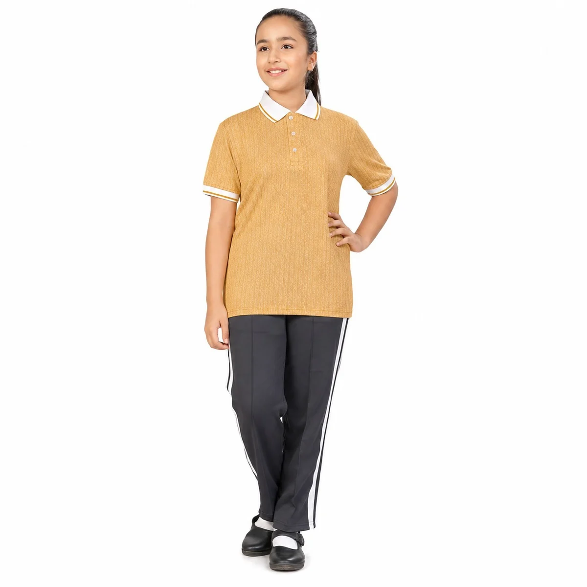 Yellow And Dark Grey School Sports Uniform Set