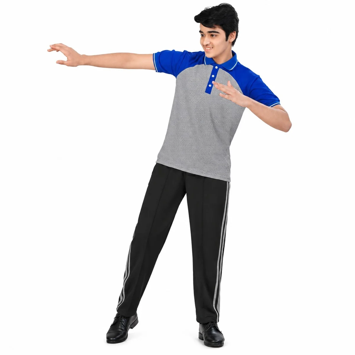 Boys Grey and Blue Sports Uniform Set