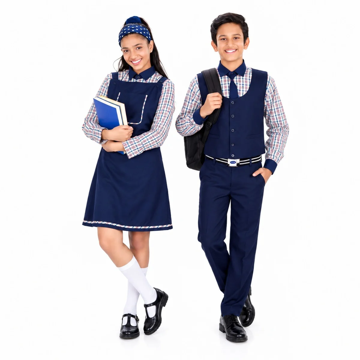 Navy Blue Poly-Cotton School Uniform Set