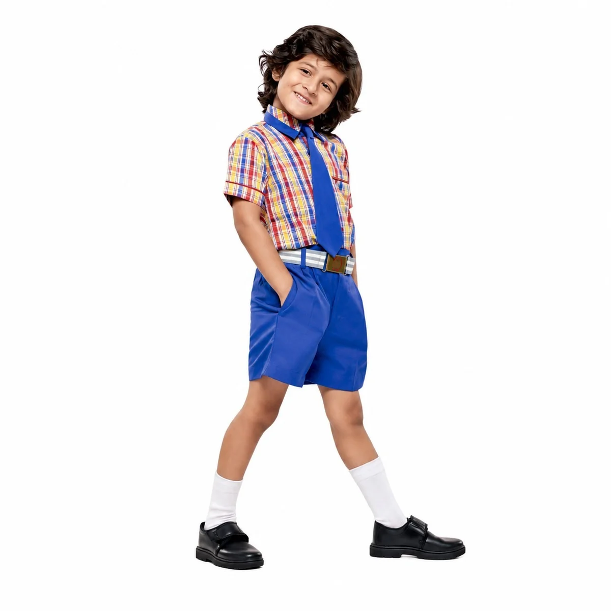 Multicolour Check and Blue School Uniform Set