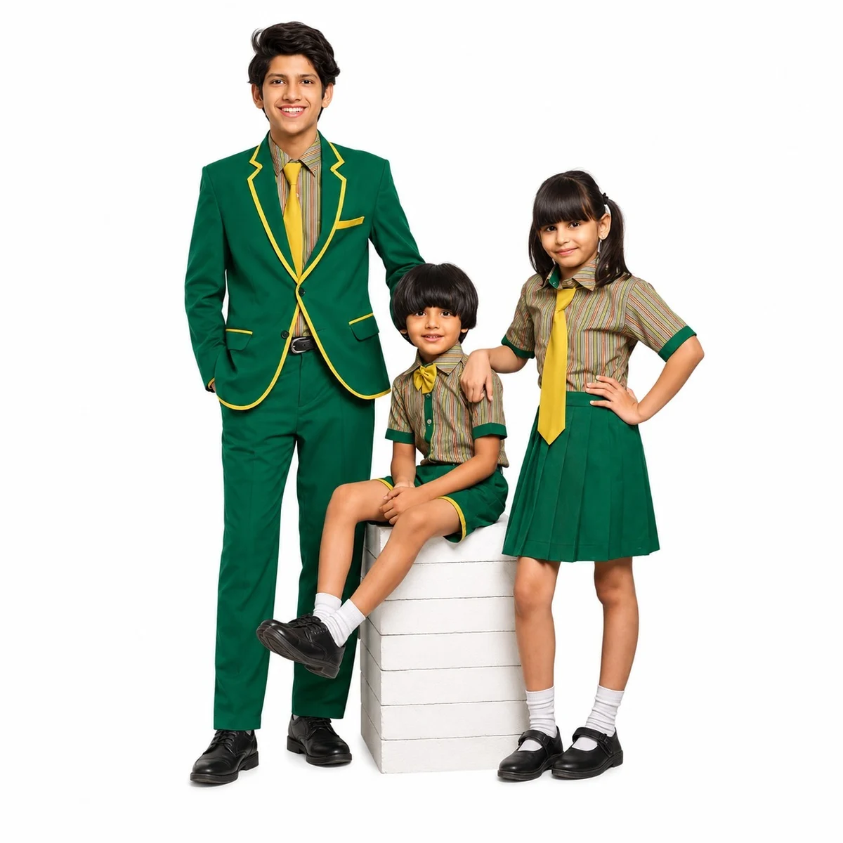 Green Complete School Uniform Set with Blazer