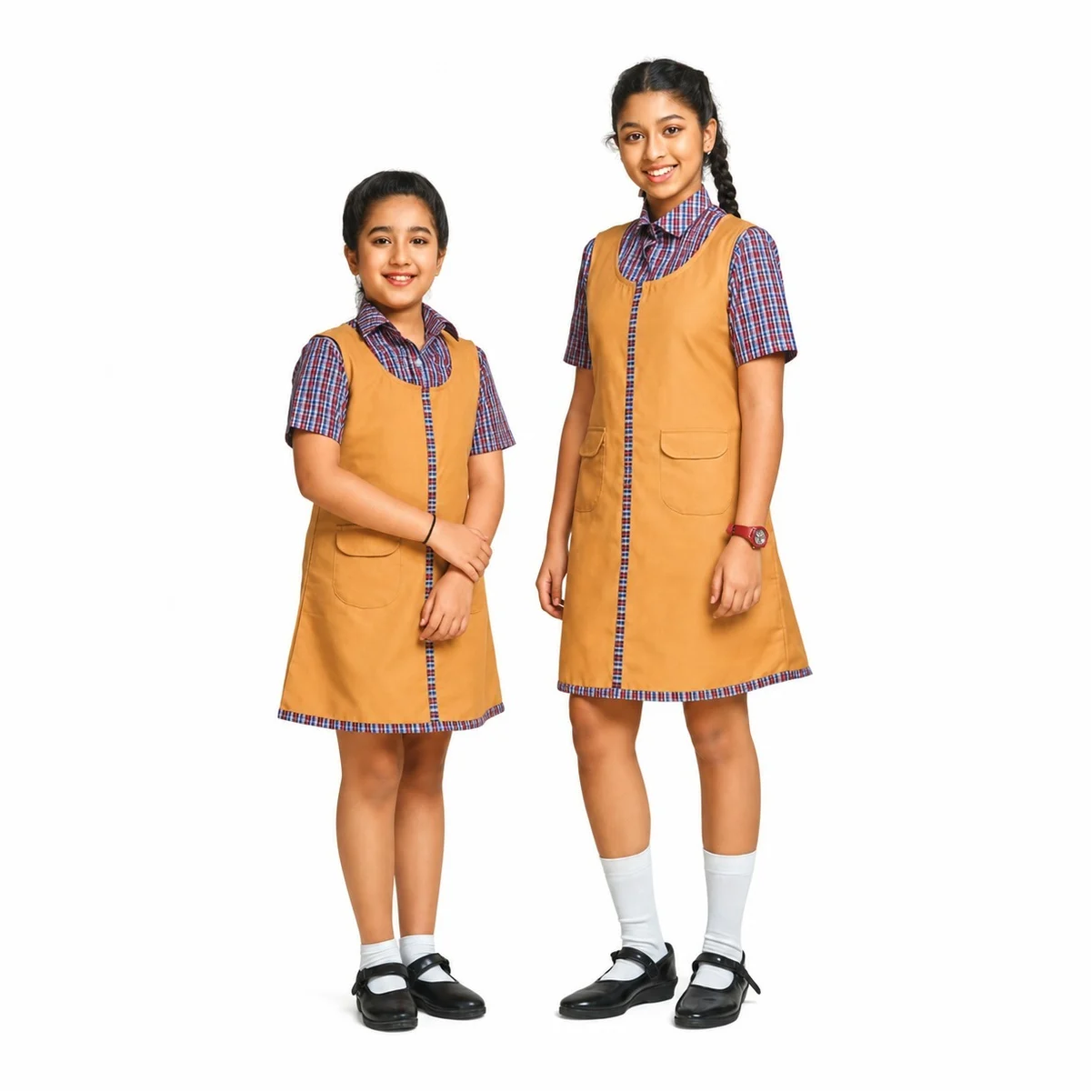 Mustard Yellow Pinafore Dress School Uniform Set