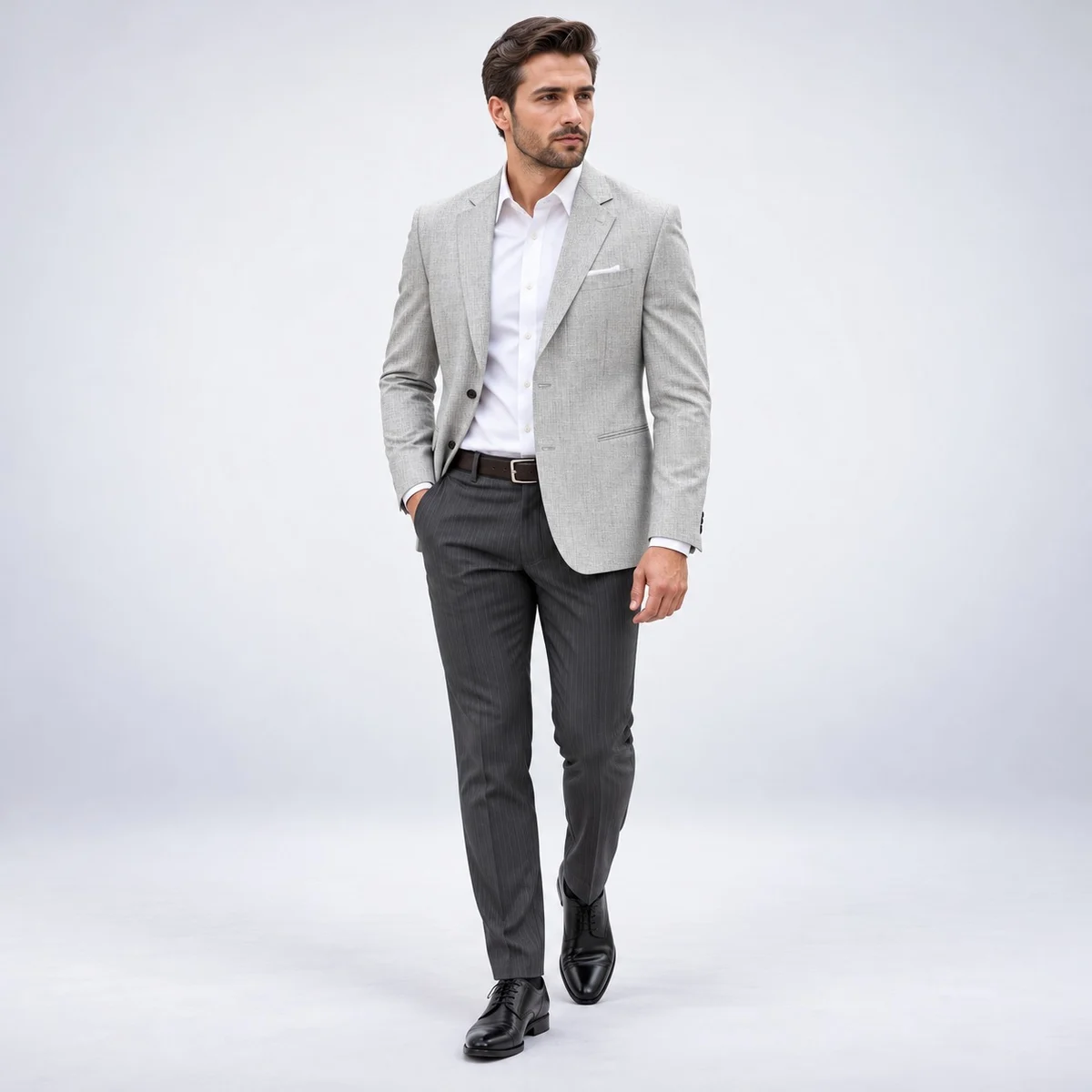 Mens Light Grey Formal Corporate Blazer