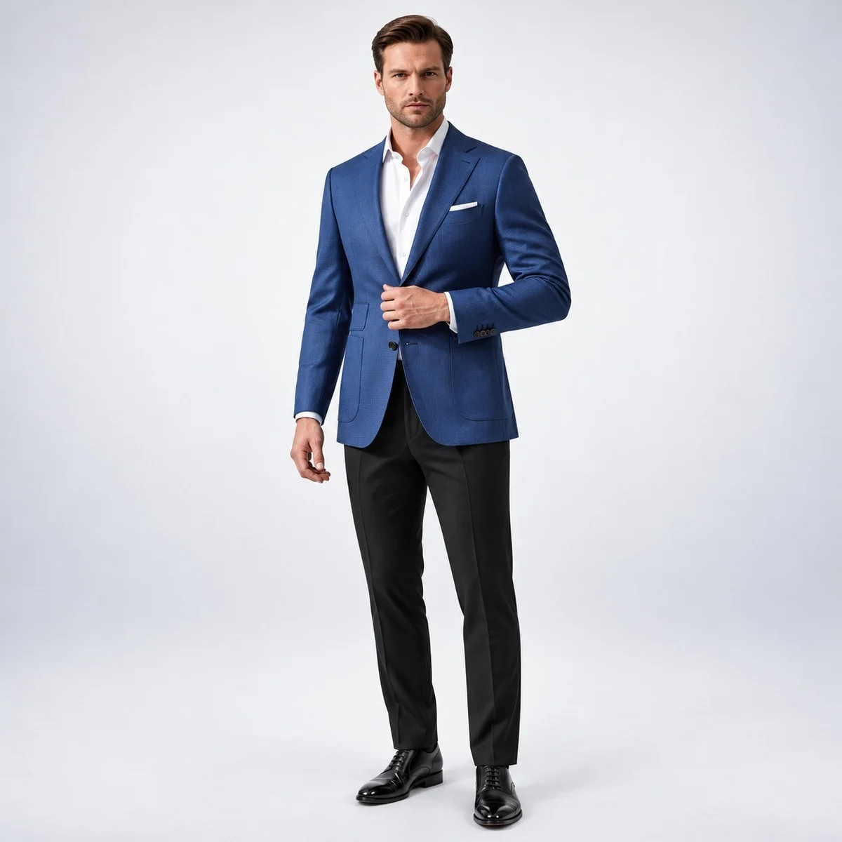 Mens Blue Formal Suit and Blazer Set