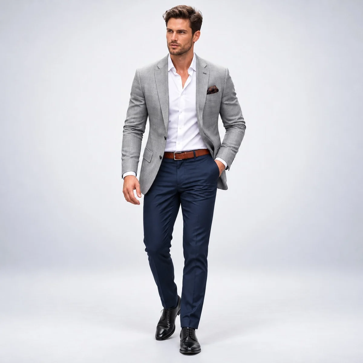 Mens Formal Blazer Set with Shirt and Trousers