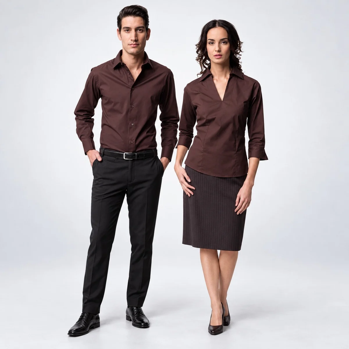 Brown Poly-Cotton Corporate Formal Shirt