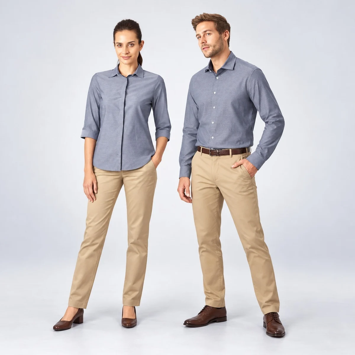 Corporate Blue and Khaki Uniform Set