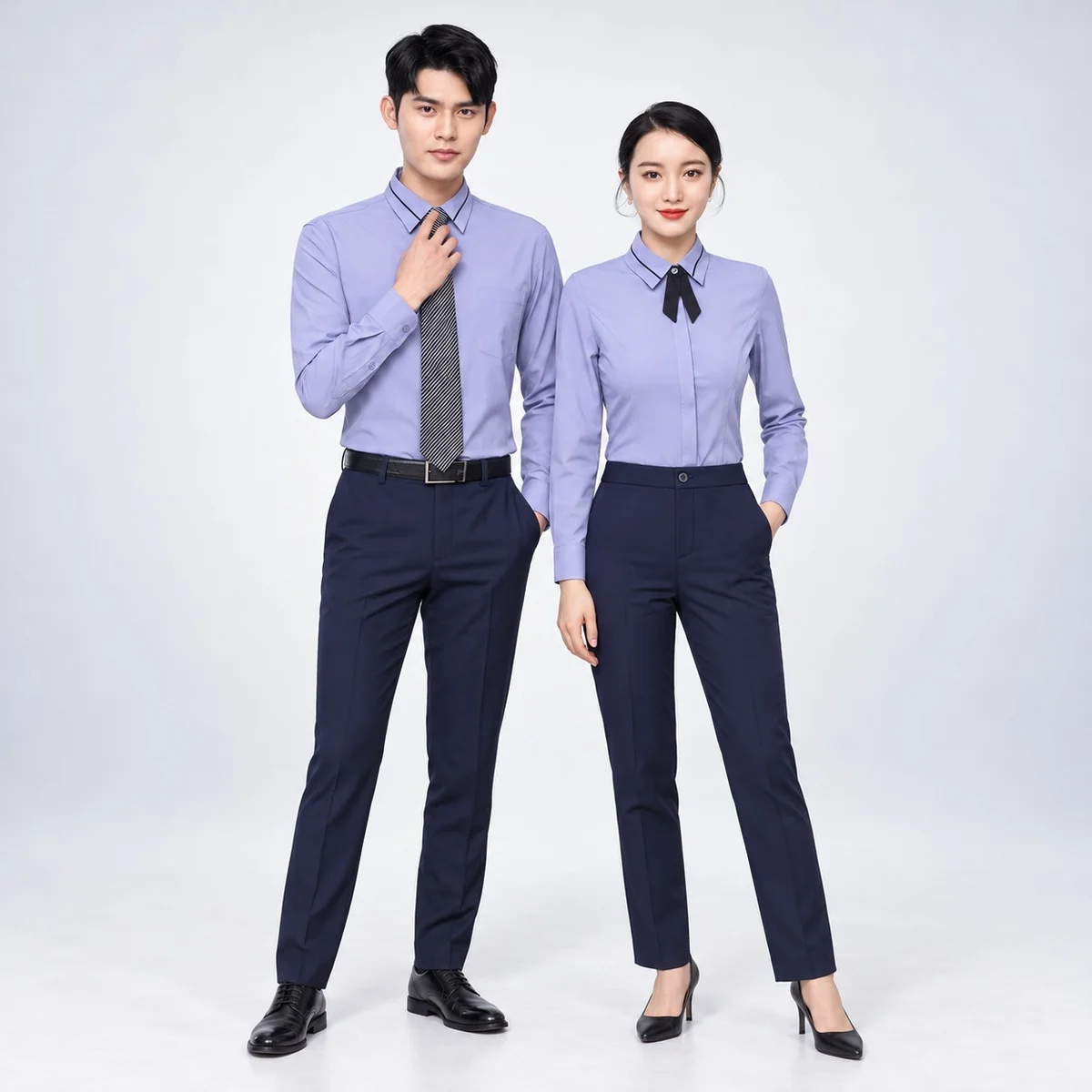 Purple and Navy Corporate Uniform Set