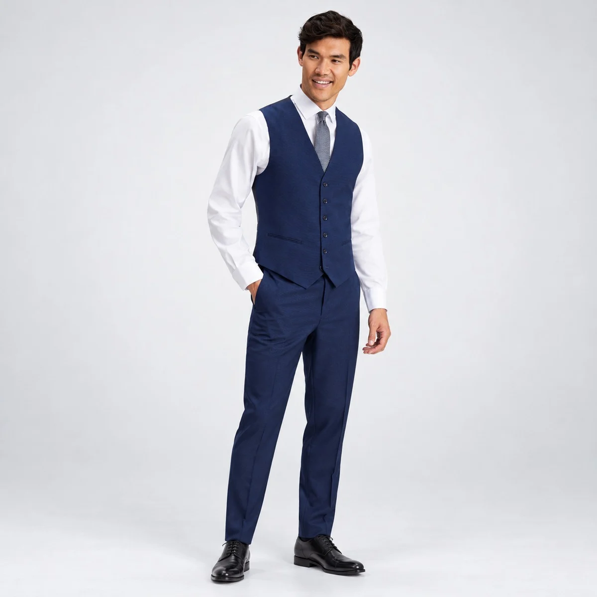 Navy Blue Corporate Three-Piece Suit
