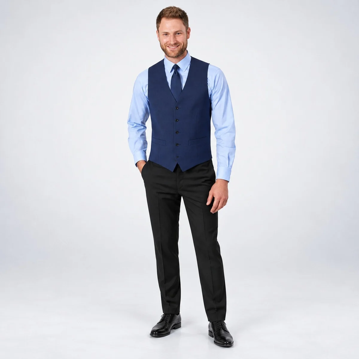 Mens Blue and Black Hotel Uniform Set