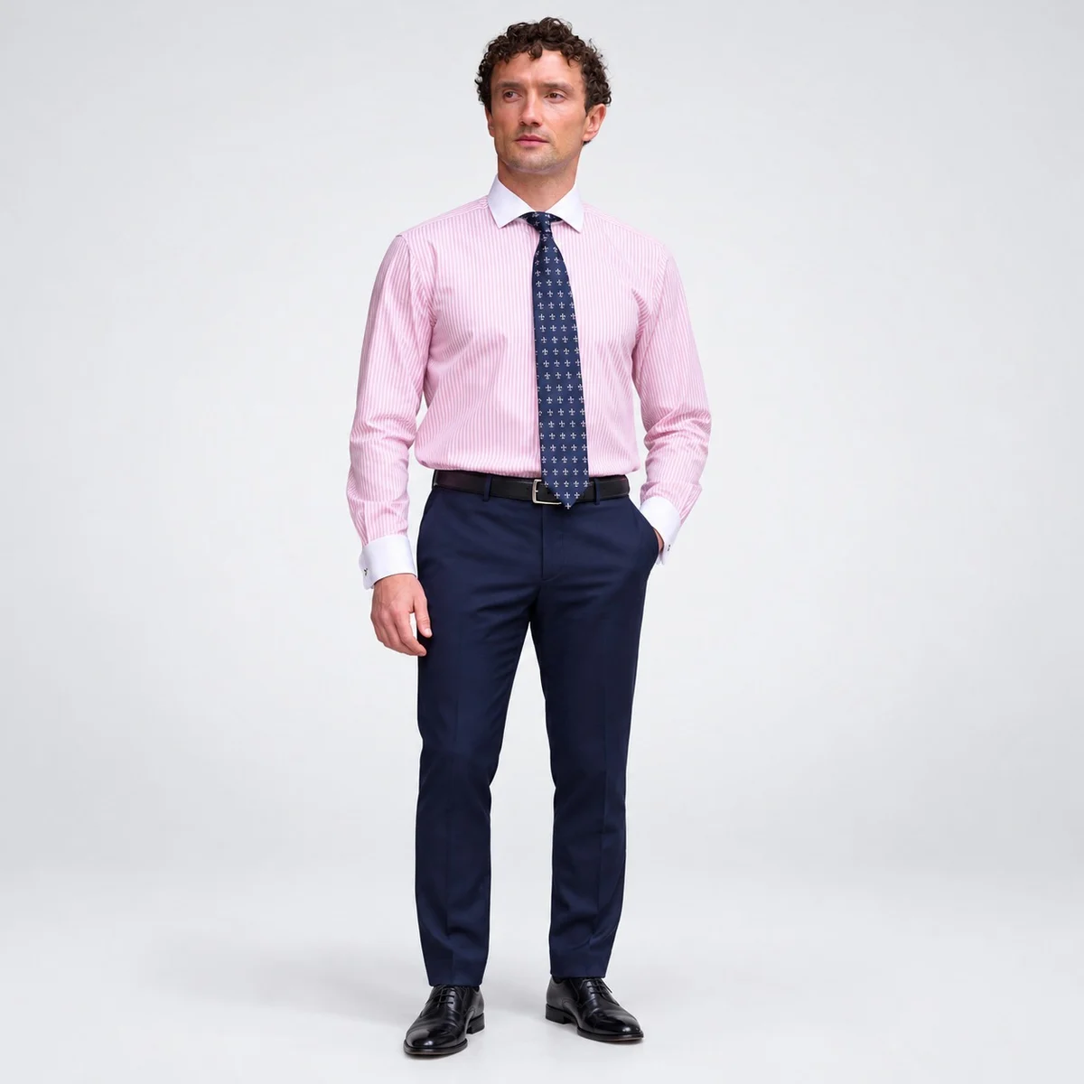 Mens Corporate Striped Uniform Set