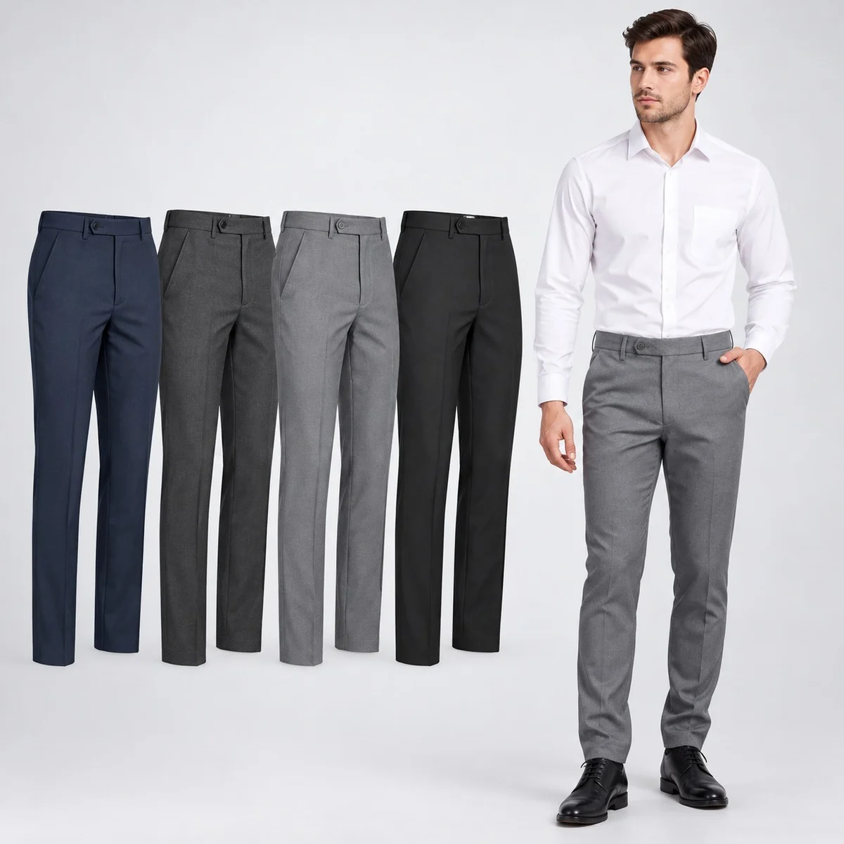 Mens Formal Poly-Cotton Corporate Trousers